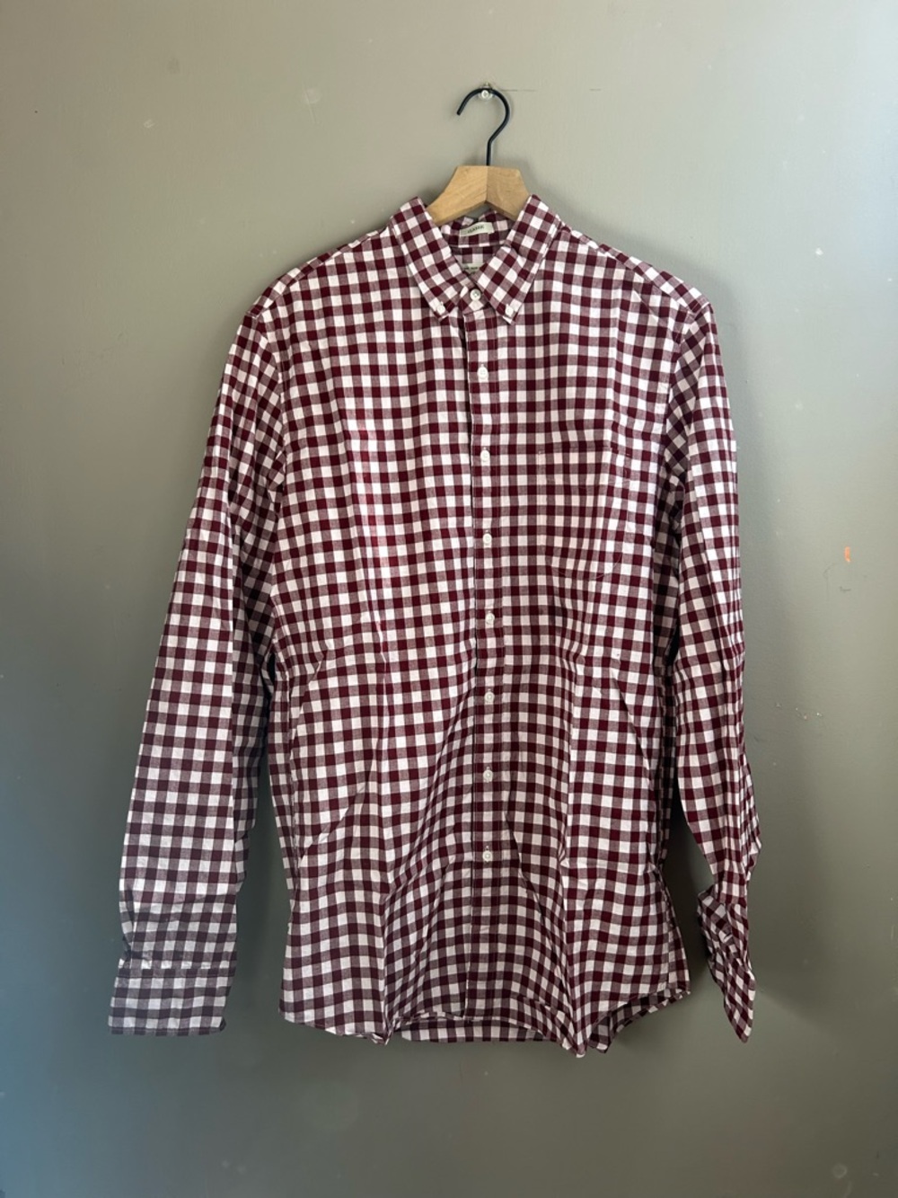 Men’s J.Crew Red Gingham Button Down - Medium Tall